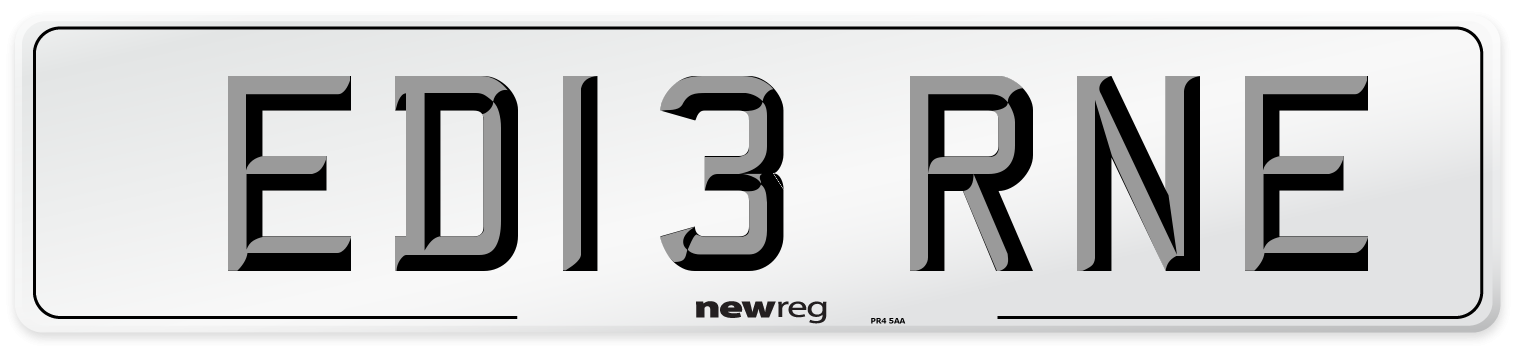 ED13 RNE Number Plate from New Reg